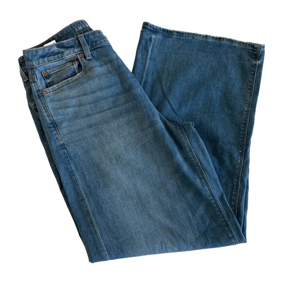 AE Super High-Rise Baggy Wide Leg Jeans – Blue, Size 8 - NWOT - Picture 4 of 8